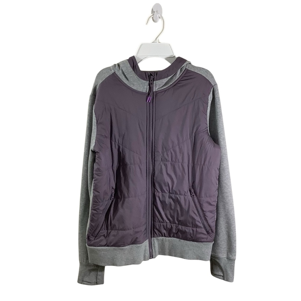 Athleta Girl Lilac and Gray Zip-Up Hooded Jacket